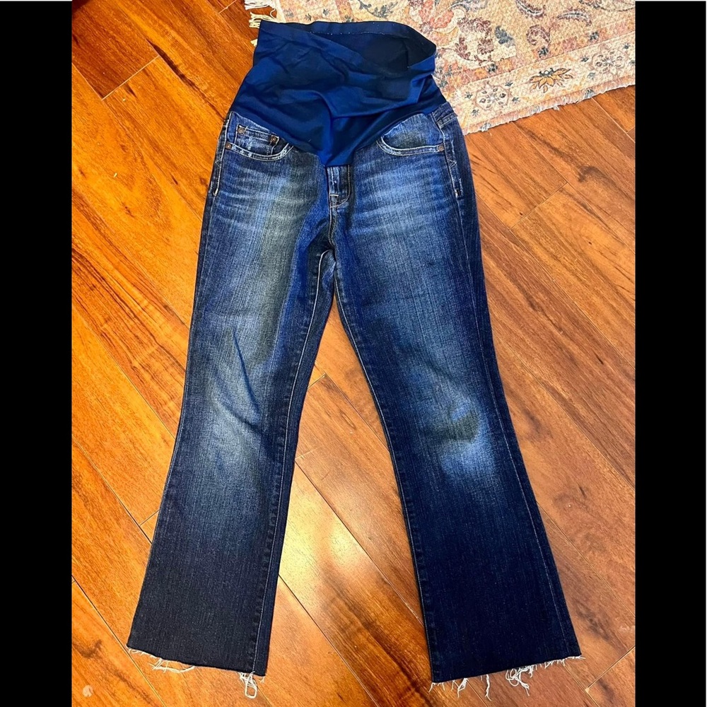 Lucky Brand Dungarees Maternity Full Panel Raw Hem Jeans